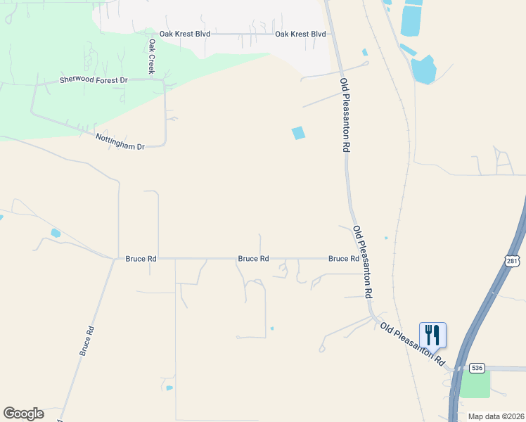 map of restaurants, bars, coffee shops, grocery stores, and more near 3737 Bruce Road in Poteet
