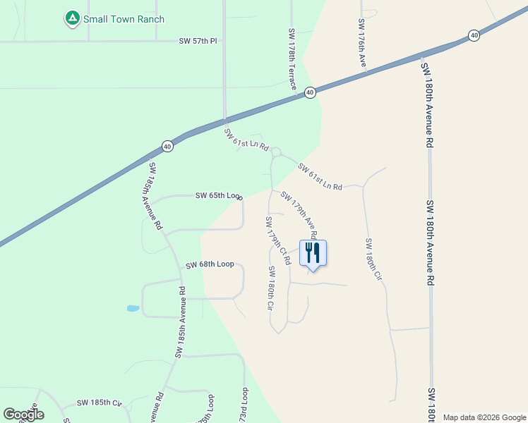 map of restaurants, bars, coffee shops, grocery stores, and more near 6656 Southwest 179th Court Road in Dunnellon
