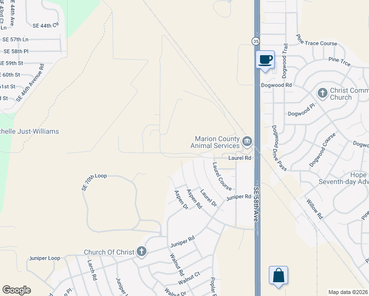 map of restaurants, bars, coffee shops, grocery stores, and more near 1 Petition 3797 0215 in Ocala
