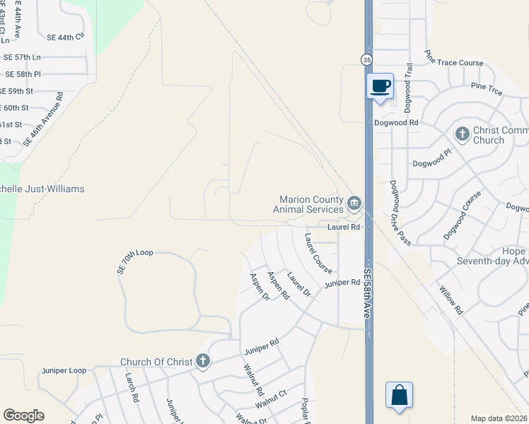 map of restaurants, bars, coffee shops, grocery stores, and more near 1 Petition 3797 0215 in Ocala