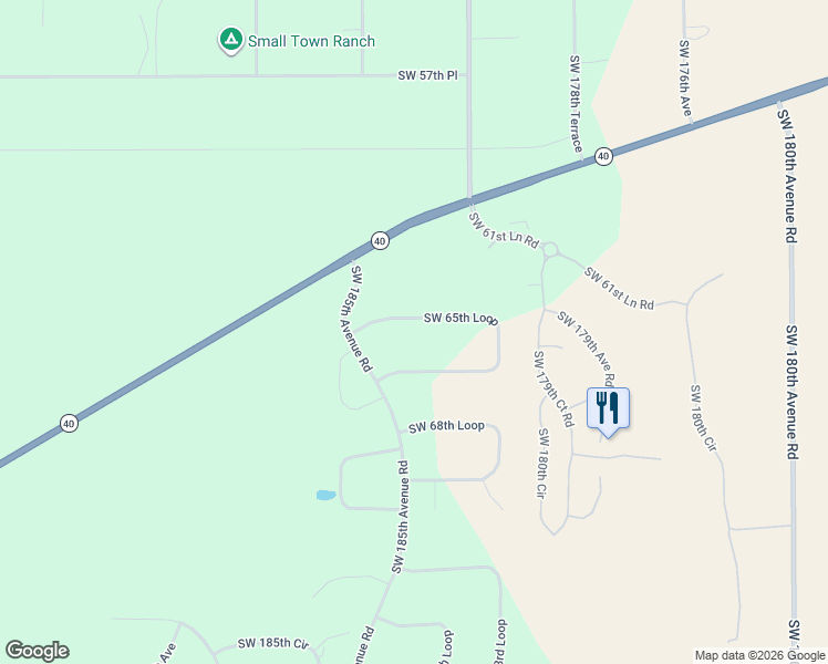 map of restaurants, bars, coffee shops, grocery stores, and more near 18084 Southwest 65th Loop in Dunnellon
