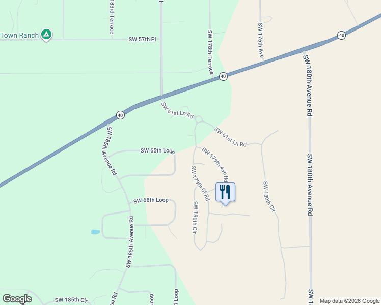 map of restaurants, bars, coffee shops, grocery stores, and more near 6524 Southwest 179th Court Road in Dunnellon