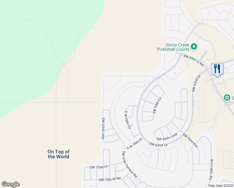 map of restaurants, bars, coffee shops, grocery stores, and more near 6503 Southwest 97th Terrace Road in Ocala