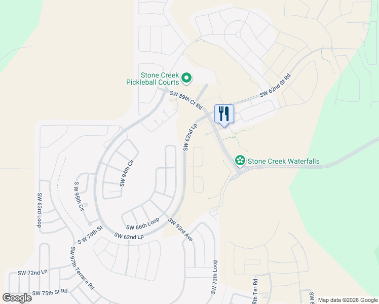 map of restaurants, bars, coffee shops, grocery stores, and more near 9174 Southwest 65th Loop in Ocala