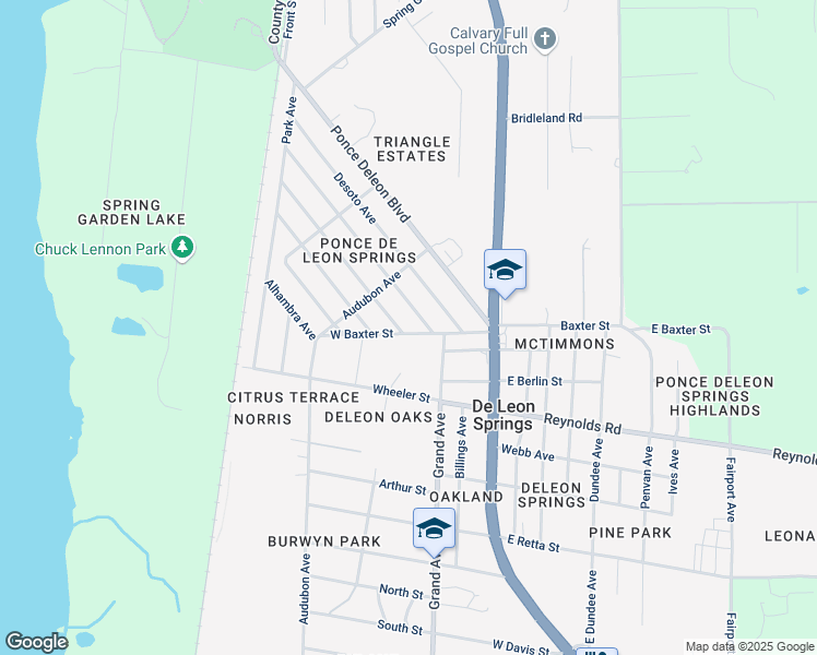 map of restaurants, bars, coffee shops, grocery stores, and more near 215 Quebec Avenue in De Leon Springs