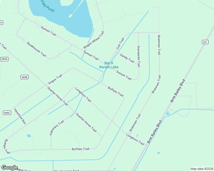 map of restaurants, bars, coffee shops, grocery stores, and more near 495 Angus Trail in Angleton
