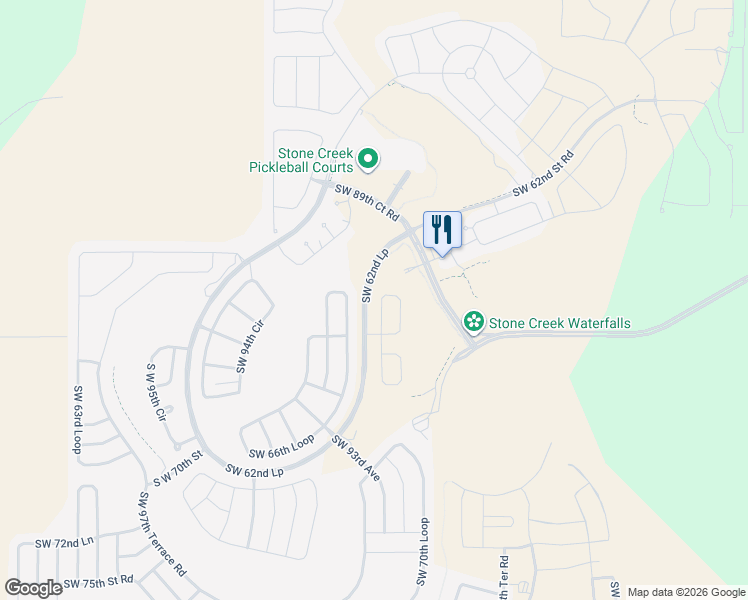 map of restaurants, bars, coffee shops, grocery stores, and more near 9174 Southwest 65th Loop in Ocala