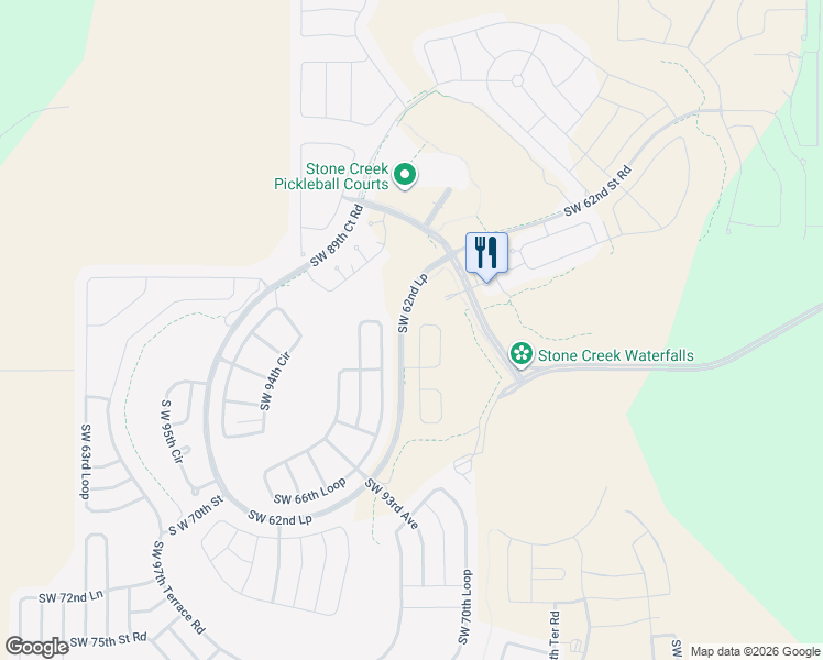 map of restaurants, bars, coffee shops, grocery stores, and more near 9174 Southwest 65th Loop in Ocala