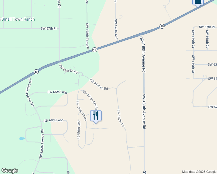 map of restaurants, bars, coffee shops, grocery stores, and more near 17722 Southwest 61st Lane Road in Dunnellon