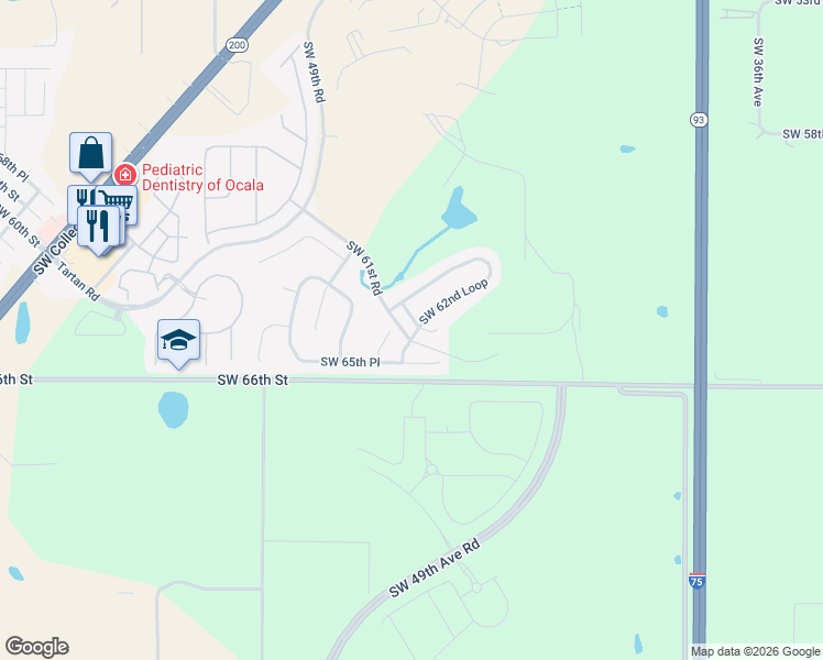 map of restaurants, bars, coffee shops, grocery stores, and more near 4410 Southwest 63rd Street in Ocala