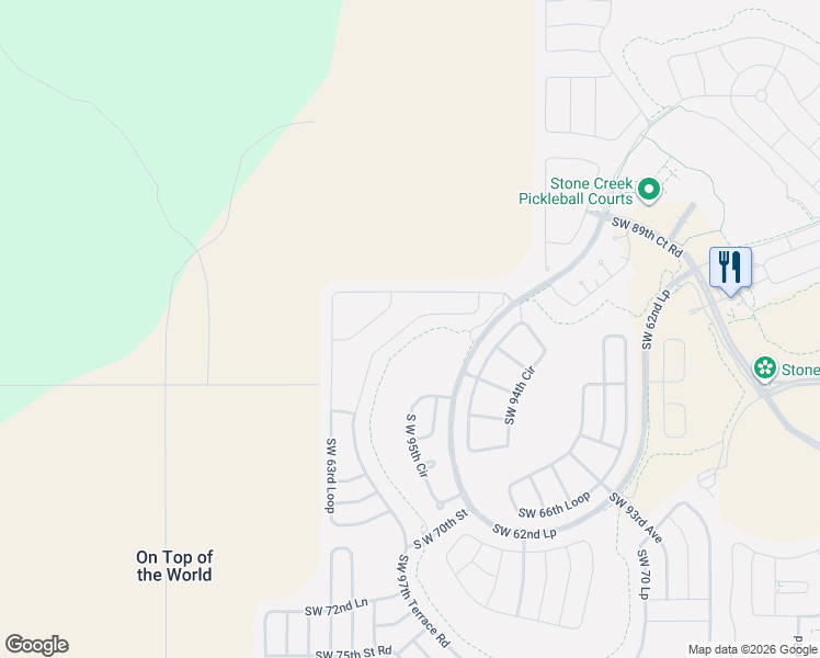 map of restaurants, bars, coffee shops, grocery stores, and more near 6443 Southwest 97th Terrace Road in Ocala