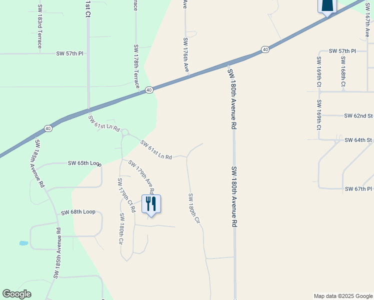 map of restaurants, bars, coffee shops, grocery stores, and more near 17722 Southwest 61st Lane Road in Dunnellon