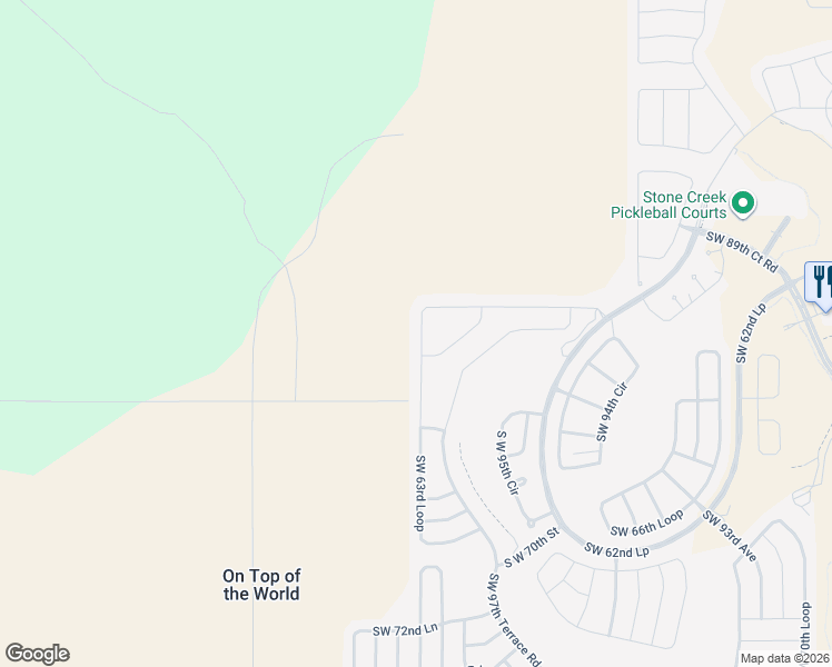 map of restaurants, bars, coffee shops, grocery stores, and more near 9713 Southwest 63rd Loop in Ocala