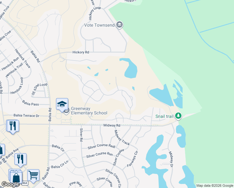 map of restaurants, bars, coffee shops, grocery stores, and more near 341 Lake Drive in Ocala