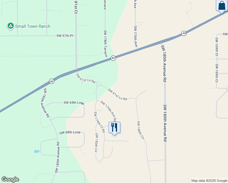 map of restaurants, bars, coffee shops, grocery stores, and more near 17819 Southwest 61st Lane Road in Dunnellon