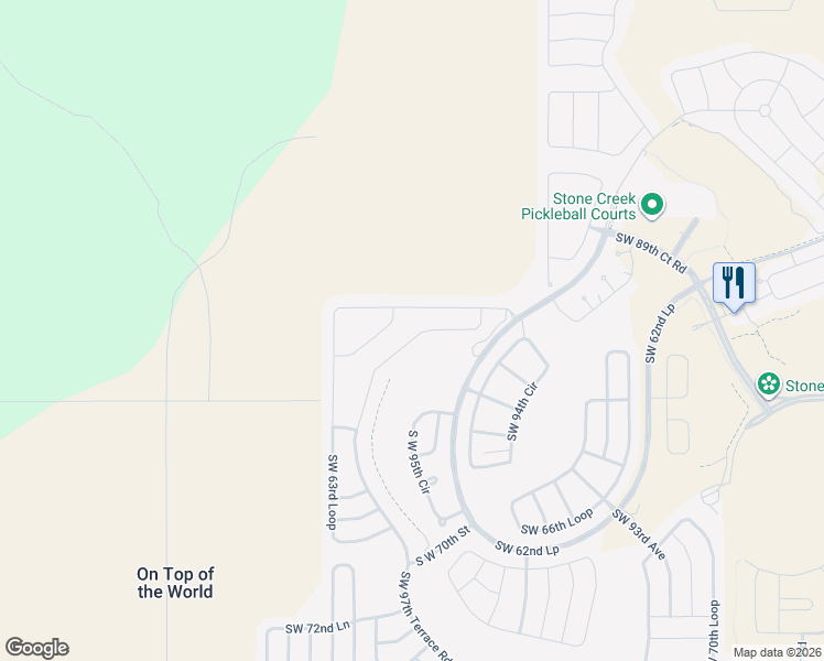 map of restaurants, bars, coffee shops, grocery stores, and more near 6424 Southwest 97th Terrace Road in Ocala