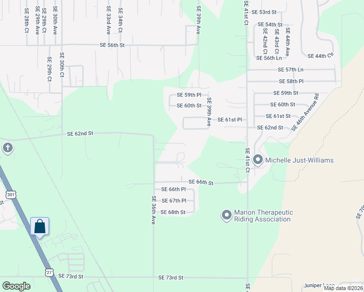 map of restaurants, bars, coffee shops, grocery stores, and more near 6330 Southeast 36th Avenue in Ocala