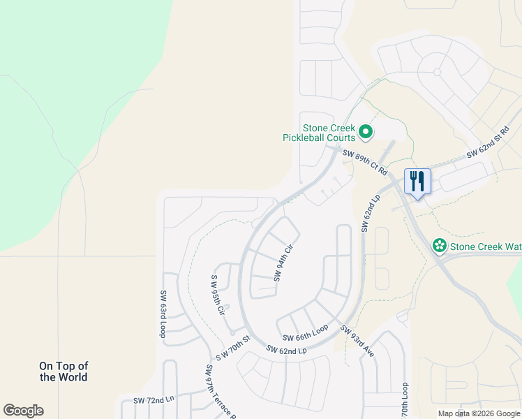 map of restaurants, bars, coffee shops, grocery stores, and more near 9569 Southwest 63rd Loop in Ocala