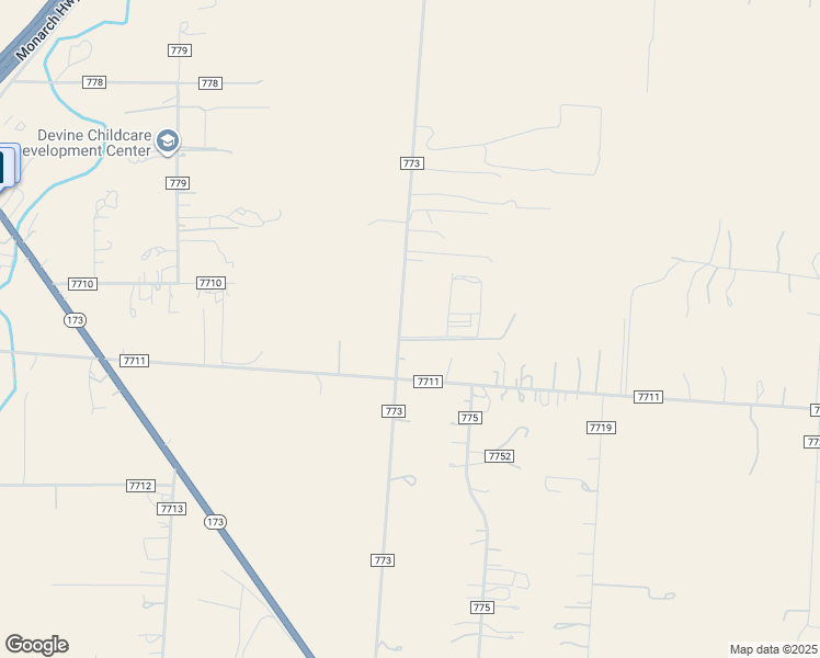 map of restaurants, bars, coffee shops, grocery stores, and more near 121 Pr 7763 in Devine