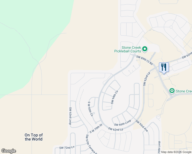 map of restaurants, bars, coffee shops, grocery stores, and more near 6424 Southwest 97th Terrace Road in Ocala