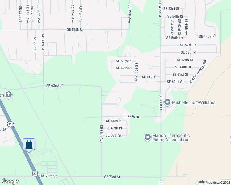 map of restaurants, bars, coffee shops, grocery stores, and more near 6330 Southeast 36th Avenue in Ocala