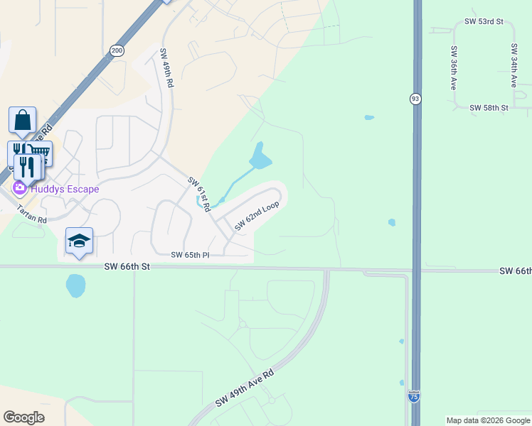 map of restaurants, bars, coffee shops, grocery stores, and more near 4440 Southwest 62nd Loop in Ocala