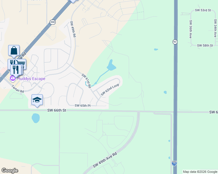 map of restaurants, bars, coffee shops, grocery stores, and more near 4440 Southwest 62nd Loop in Ocala