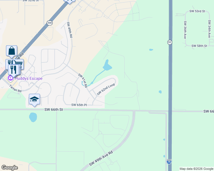 map of restaurants, bars, coffee shops, grocery stores, and more near 4440 Southwest 62nd Loop in Ocala