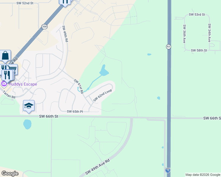 map of restaurants, bars, coffee shops, grocery stores, and more near 4440 Southwest 62nd Loop in Ocala