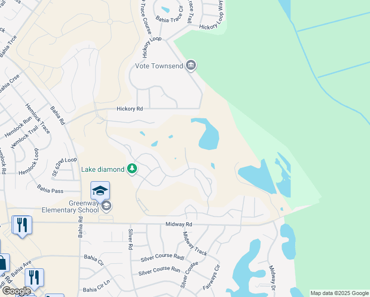 map of restaurants, bars, coffee shops, grocery stores, and more near 11 Diamond Island Avenue in Ocala