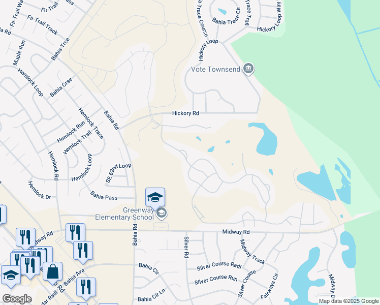 map of restaurants, bars, coffee shops, grocery stores, and more near 44 Lake Diamond Boulevard in Ocala