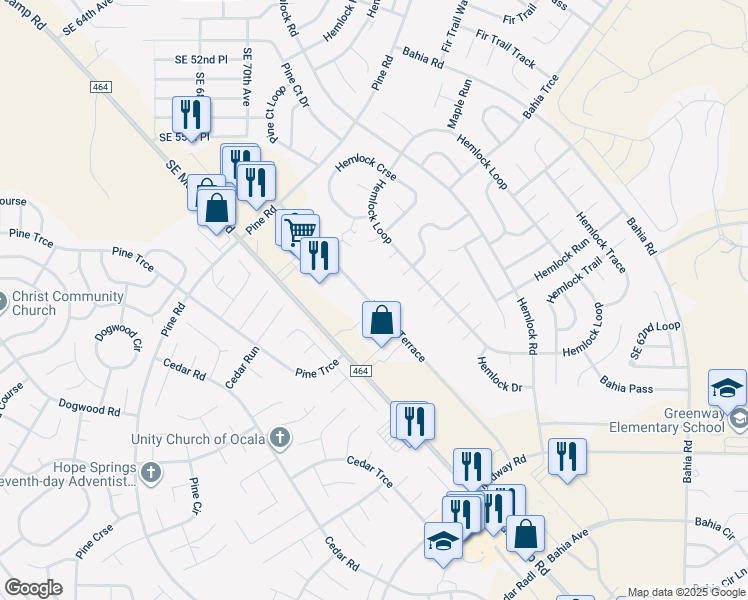 map of restaurants, bars, coffee shops, grocery stores, and more near in Marion County