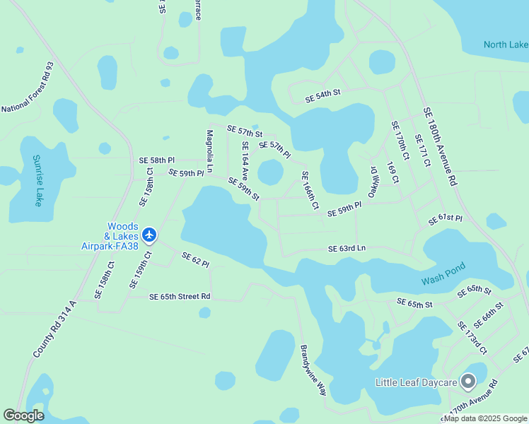 map of restaurants, bars, coffee shops, grocery stores, and more near 5949 Southeast 164th Court in Ocklawaha