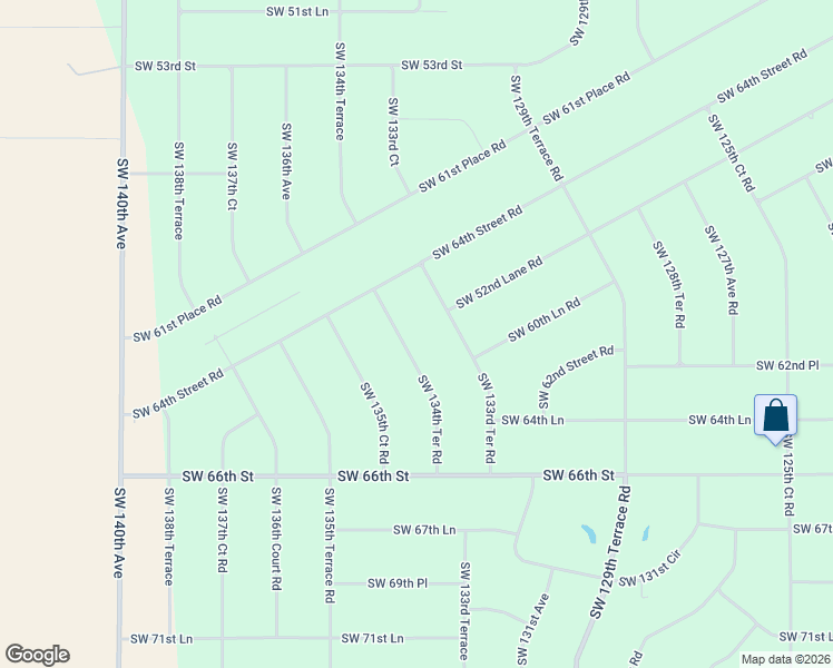 map of restaurants, bars, coffee shops, grocery stores, and more near 6265 Southwest 134th Terrace Road in Ocala