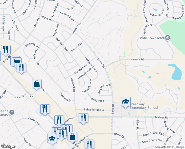 map of restaurants, bars, coffee shops, grocery stores, and more near 52 Hemlock Trace in Ocala
