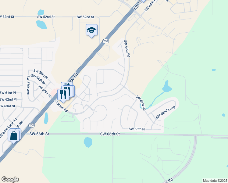 map of restaurants, bars, coffee shops, grocery stores, and more near 4940 Southwest 58th Place in Ocala