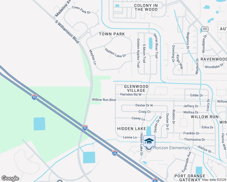 map of restaurants, bars, coffee shops, grocery stores, and more near 4684 Chardonnay Drive in Port Orange