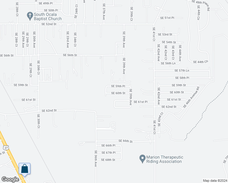 map of restaurants, bars, coffee shops, grocery stores, and more near 3773 Southeast 60th Street in Ocala