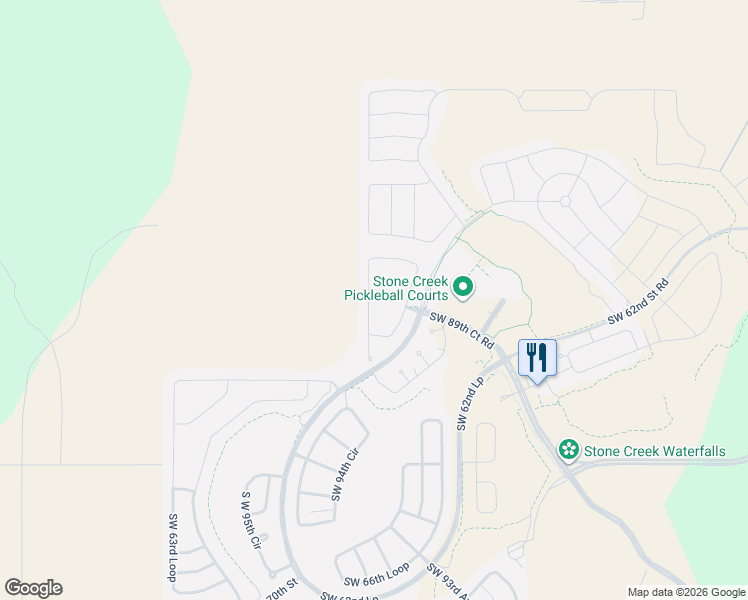 map of restaurants, bars, coffee shops, grocery stores, and more near 6027 Southwest 93rd Circle in Ocala