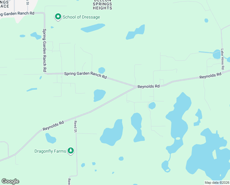 map of restaurants, bars, coffee shops, grocery stores, and more near 1724 Reynolds Road in De Leon Springs