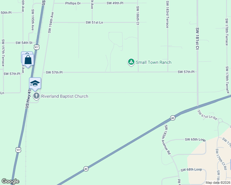 map of restaurants, bars, coffee shops, grocery stores, and more near 18799 Southwest 60th Street in Dunnellon