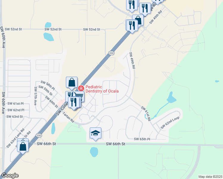 map of restaurants, bars, coffee shops, grocery stores, and more near 5637 Southwest 50th Terrace in Ocala