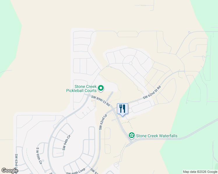 map of restaurants, bars, coffee shops, grocery stores, and more near 6101 Southwest 89th Court Road in Ocala