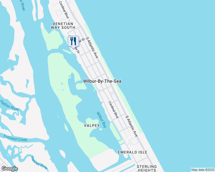 map of restaurants, bars, coffee shops, grocery stores, and more near 4120 South Atlantic Avenue in Port Orange