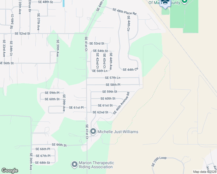 map of restaurants, bars, coffee shops, grocery stores, and more near 4340 Southeast 58th Place in Ocala