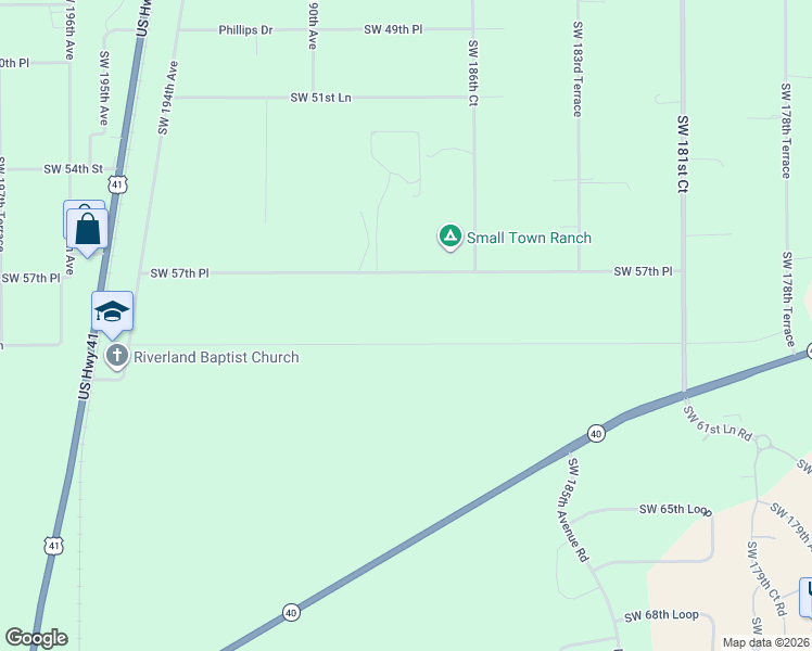 map of restaurants, bars, coffee shops, grocery stores, and more near 18799 Southwest 60th Street in Dunnellon