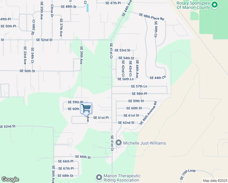 map of restaurants, bars, coffee shops, grocery stores, and more near 4155 Southeast 58th Place in Ocala