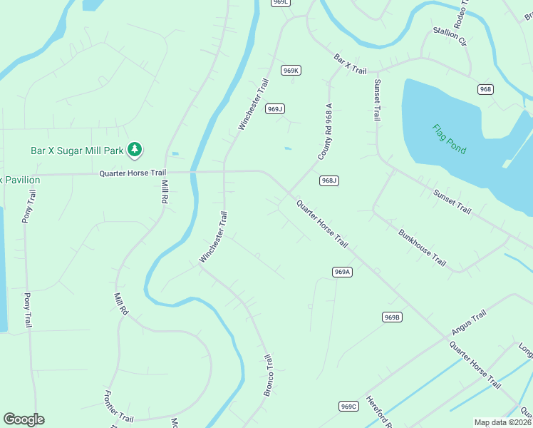 map of restaurants, bars, coffee shops, grocery stores, and more near 838 County Road 968 A in Angleton