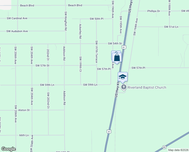 map of restaurants, bars, coffee shops, grocery stores, and more near 19765 Southwest 59th Lane in Dunnellon