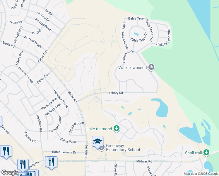 map of restaurants, bars, coffee shops, grocery stores, and more near 74 Hickory Road in Ocala